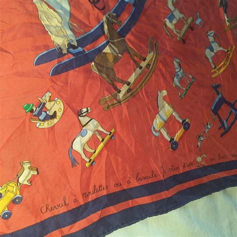 hermes scarf rocking horse|real Hermes scarf.